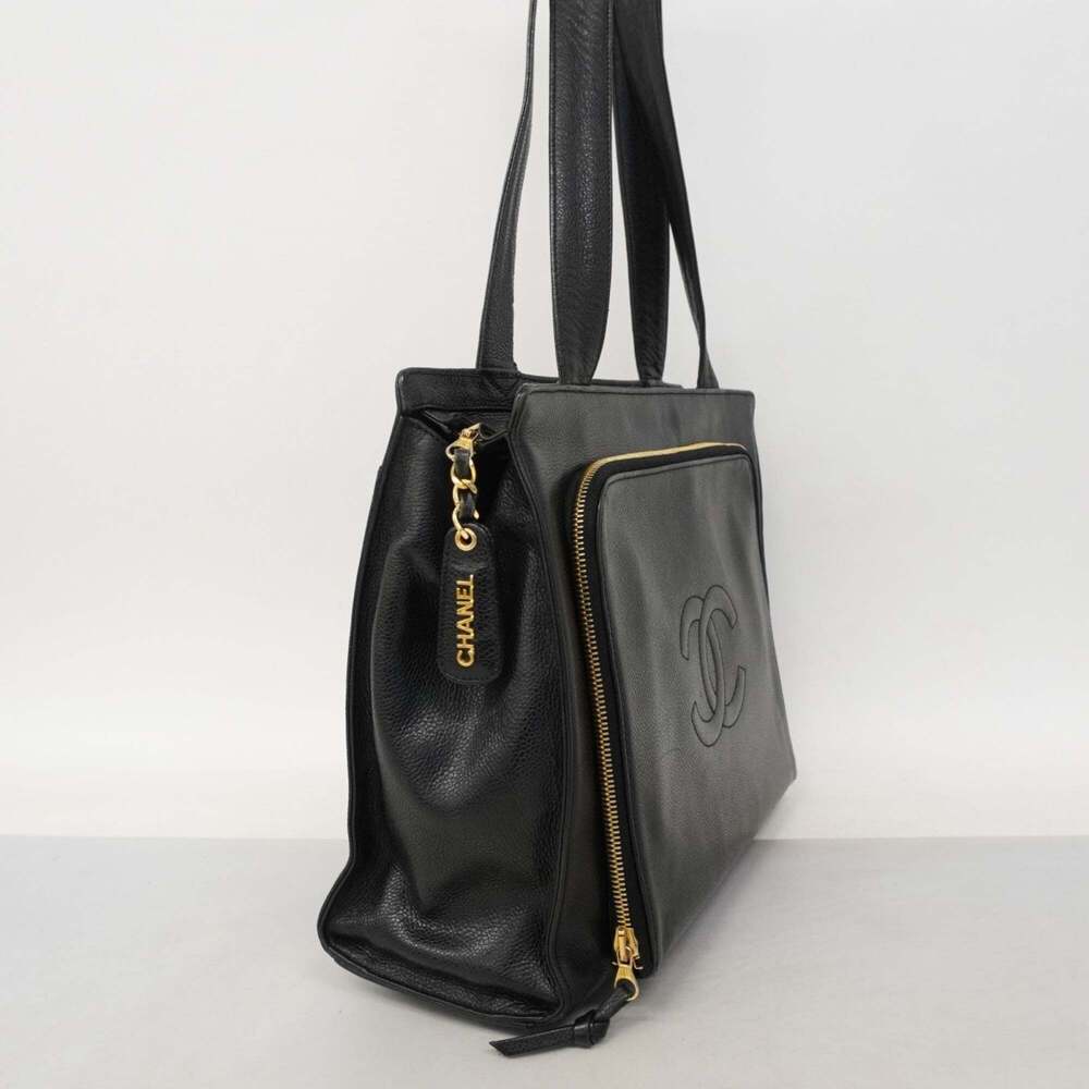 Chanel caviar skin tote bag, black, women's - Picture 2 of 10